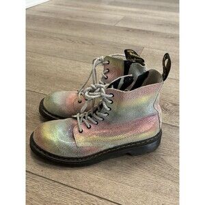 Dr Martens Women's Size 6 Mens 5 Boots 1460 Pascal Y Metallic‎ Shiny Zip Combat